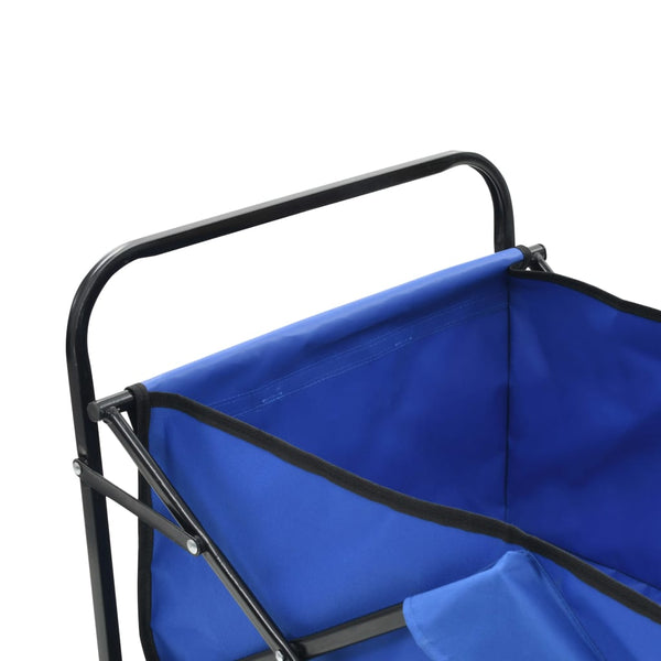 Wheelbarrows Carts Wagons Folding Hand Trolley Steel Blue