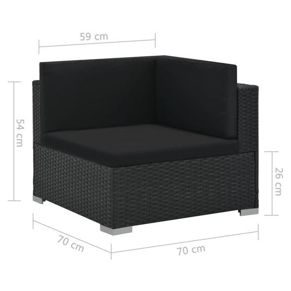 Patio Furniture Sets 6 Piece Garden Lounge Set With Cushions Poly Rattan Black