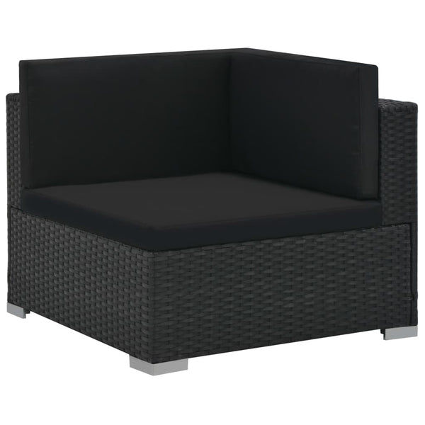 Patio Furniture Sets 6 Piece Garden Lounge Set With Cushions Poly Rattan Black