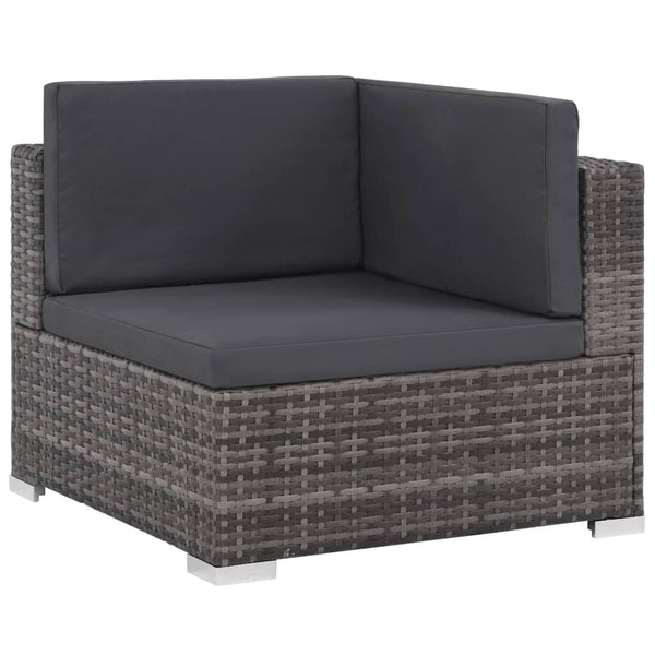 Patio Furniture Sets 7 Piece Garden Lounge Set With Cushions Poly Rattan Grey