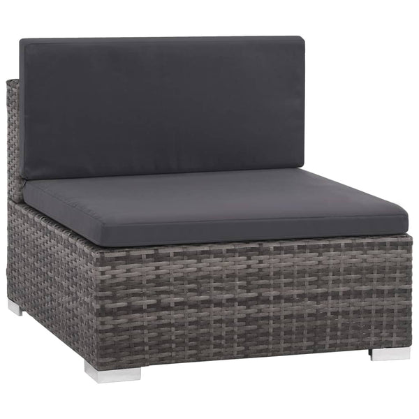 Patio Furniture Sets 7 Piece Garden Lounge Set With Cushions Poly Rattan Grey