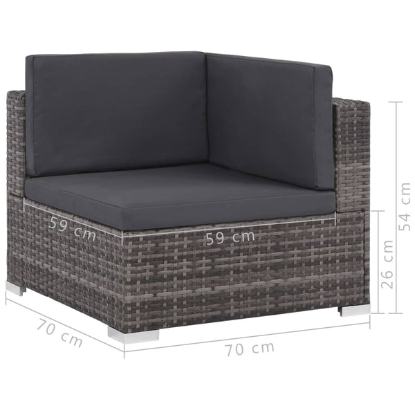 Patio Furniture Sets 7 Piece Garden Lounge Set With Cushions Poly Rattan Grey