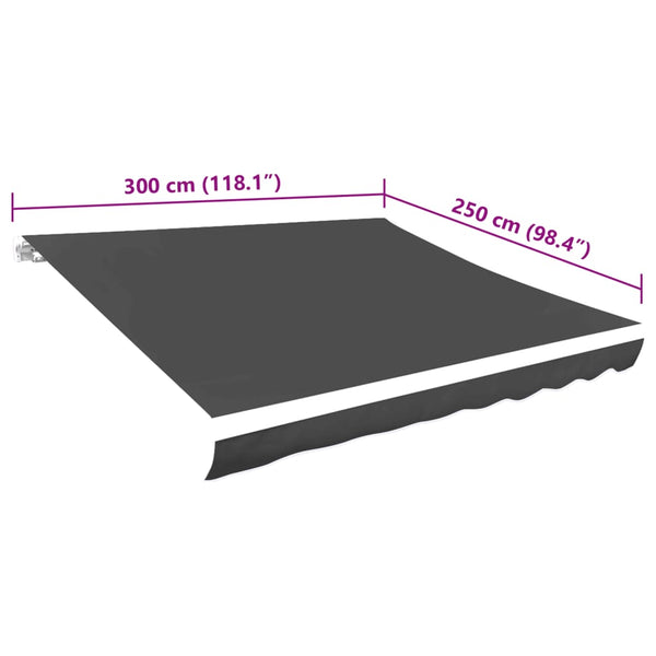 Awning & Canopy Parts Awning Top Sunshade Canvas Anthracite 300X250 Cm