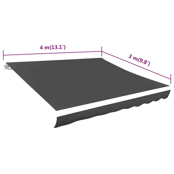 Awning & Canopy Parts Awning Top Sunshade Canvas Anthracite 400X300 Cm