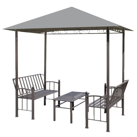 Gazebos & Pergolas Garden Pavilion With Table And Benches 2.5X1.5X2.4 M Anthracite