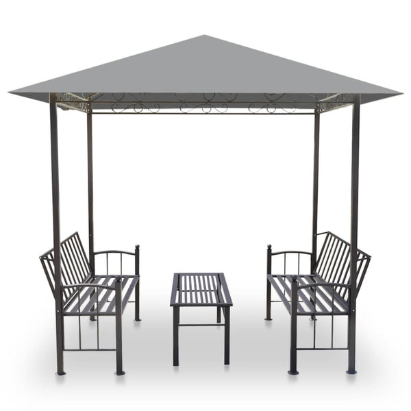 Garden Pavilion With Table And Benches 2.5X1.5X2.4 M Anthracite