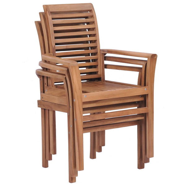 Dining Chairs Stacking 2 Pcs Solid Teak