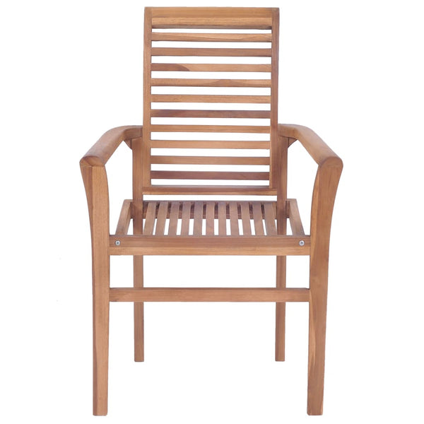 Dining Chairs Stacking 2 Pcs Solid Teak