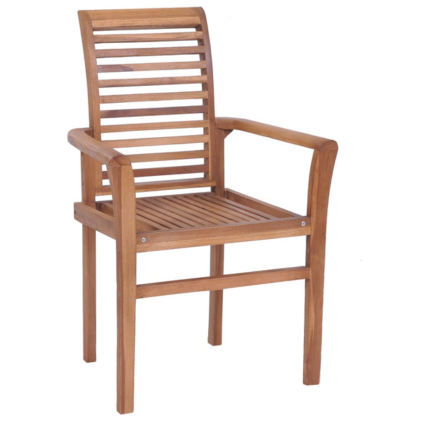 Dining Chairs Stacking 2 Pcs Solid Teak