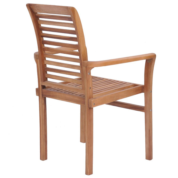 Dining Chairs Stacking 2 Pcs Solid Teak