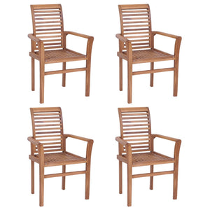 Dining Chairs Stacking 4 Pcs Solid Teak