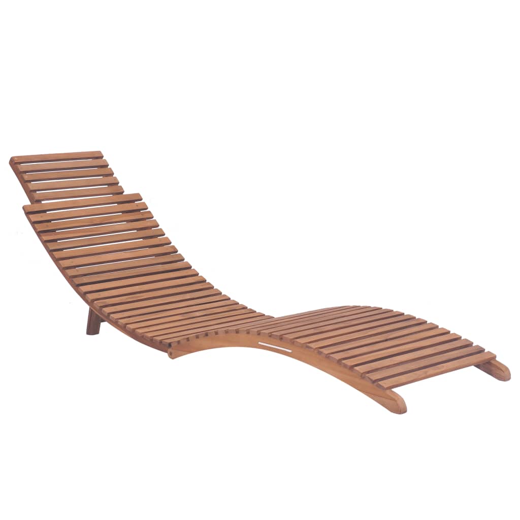 Loungers Folding Sun Lounger Solid Teak Wood