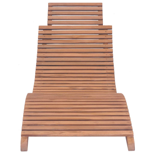 Loungers Folding Sun Lounger Solid Teak Wood