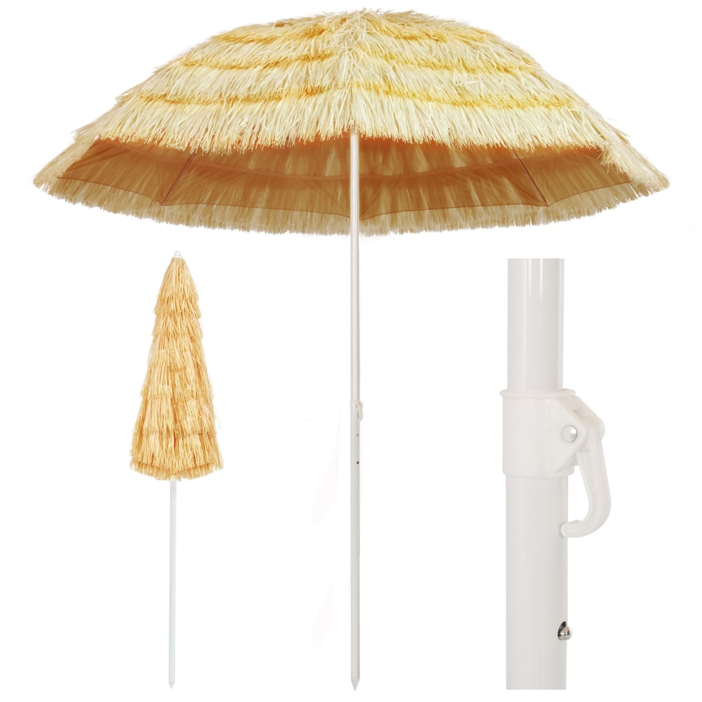 Beach Umbrellas Beach Umbrella Natural 240 Cm Hawaii Style