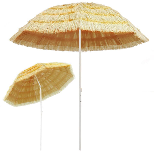 Beach Umbrella Natural 240 Cm Hawaii Style