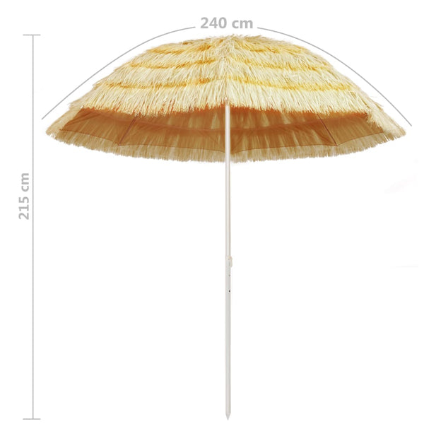 Beach Umbrella Natural 240 Cm Hawaii Style