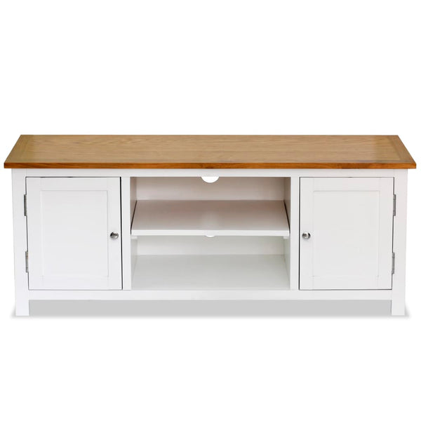 Tv Cabinet 120X35x48 Cm Solid Oak Wood