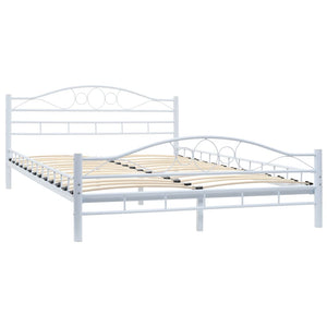 Single Bed Frames Bed Frame White Metal 137X187 Cm Double Size