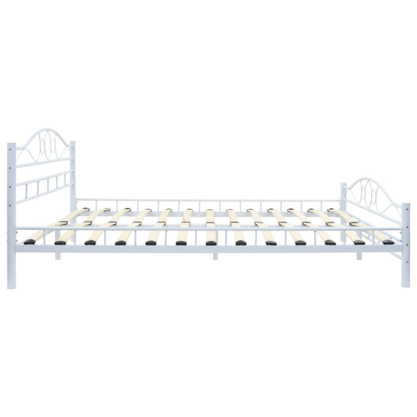 Single Bed Frames Bed Frame White Metal 137X187 Cm Double Size