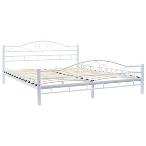 Queen Bed Frames Bed Frame White Metal 153X203 Cm Queen Size