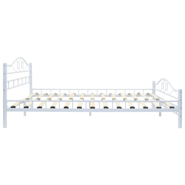 Queen Bed Frames Bed Frame White Metal 153X203 Cm Queen Size