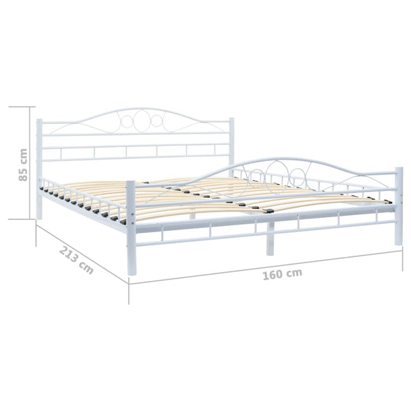 Queen Bed Frames Bed Frame White Metal 153X203 Cm Queen Size