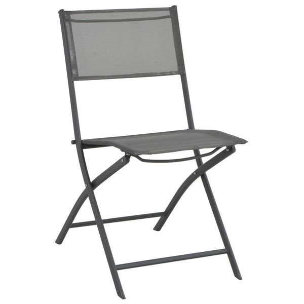 Patio Chairs Folding Outdoor Chairs 2 Pcs Steel And Textilene