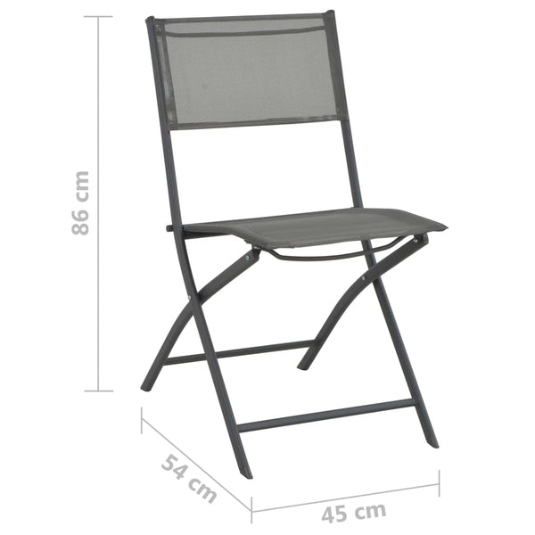 Patio Chairs Folding Outdoor Chairs 2 Pcs Steel And Textilene