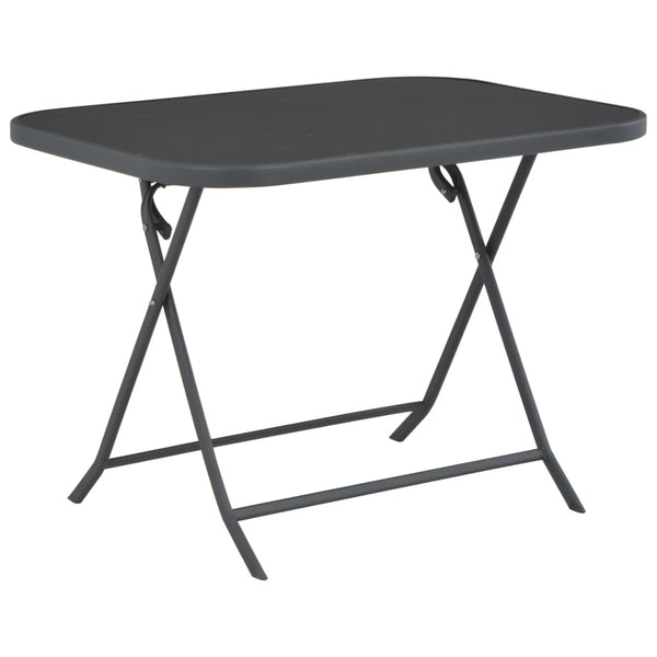 Patio & Garden Tables Folding Garden Table Grey 100X75x72 Cm Glass And Steel