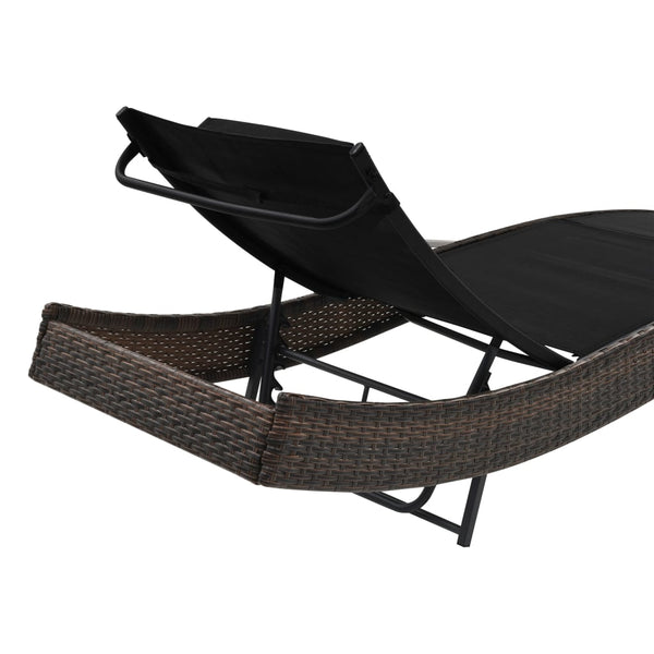 Loungers Sun Lounger With Pillow Poly Rattan Brown