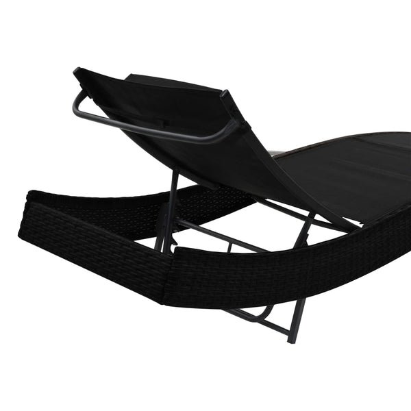 Loungers Sun 2 Pcs With Table Poly Rattan And Textilene