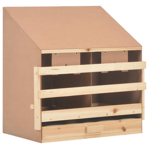 Poultry Cages Chicken Laying Nest 2 Compartments 63X40x65 Cm Solid Pine Wood