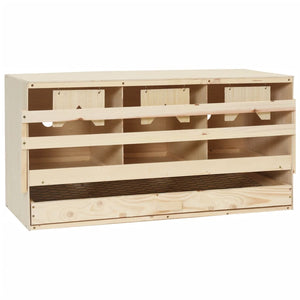 Poultry Cages Chicken Laying Nest 3 Compartments 72X33x38 Cm Solid Pine Wood