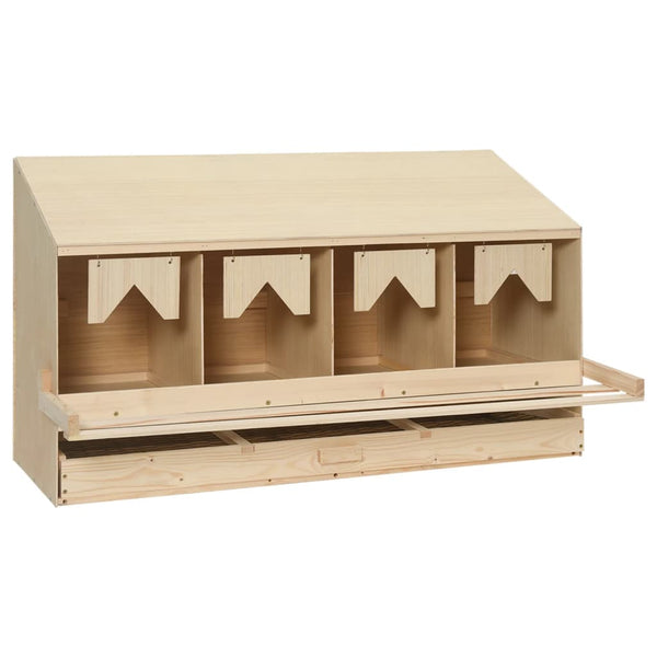 Poultry Cages Chicken Laying Nest 4 Compartments 106X40x59 Cm Solid Pine Wood