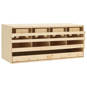 Poultry Cages Chicken Laying Nest 4 Compartments 106X40x45 Cm Solid Pine Wood