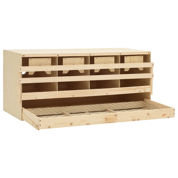 Poultry Cages Chicken Laying Nest 4 Compartments 106X40x45 Cm Solid Pine Wood