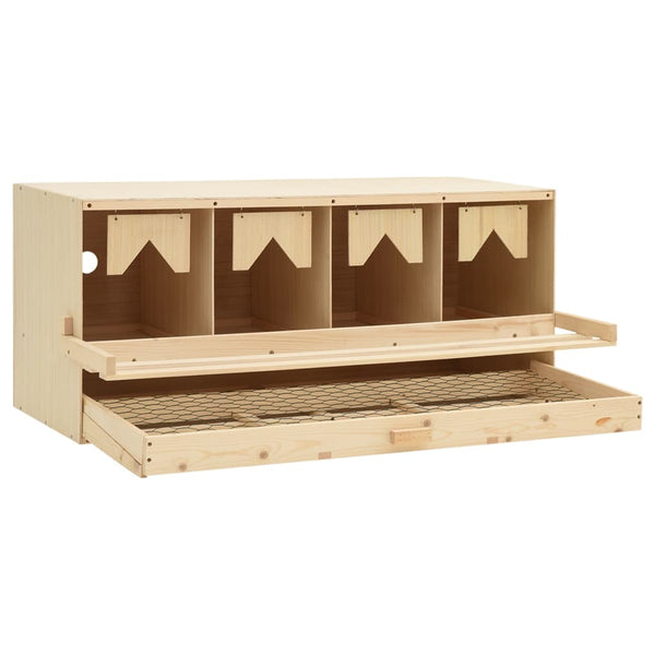 Poultry Cages Chicken Laying Nest 4 Compartments 106X40x45 Cm Solid Pine Wood