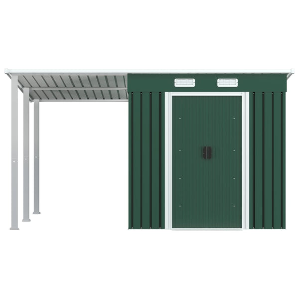 Sheds Summerhouses Carports Garden Shed With Extended Roof 346X193x181 Cm Steel