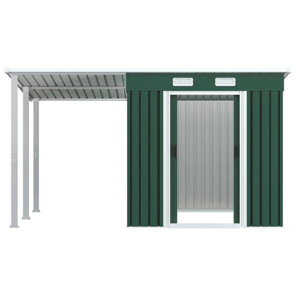 Sheds Summerhouses Carports Garden Shed With Extended Roof 346X193x181 Cm Steel