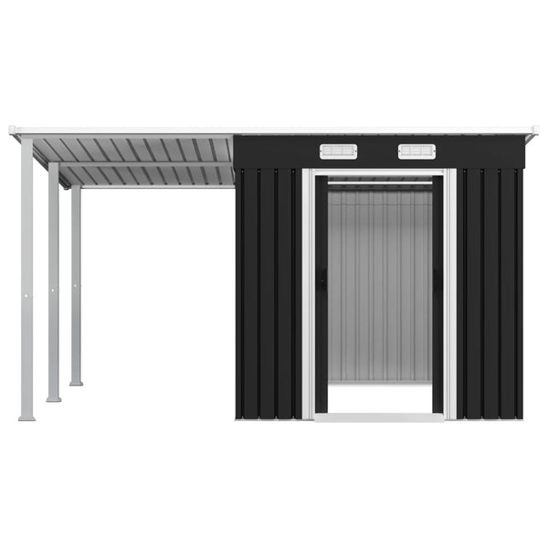 Garden Shed With Extended Roof 346X236x181 Cm Steel