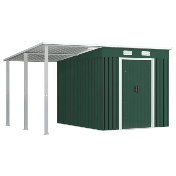 Garden Shed With Extended Roof 346X236x181 Cm Steel