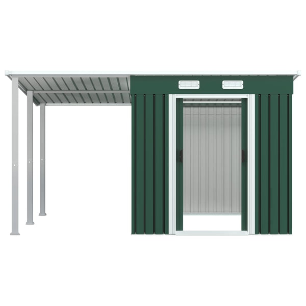 Sheds Summerhouses Carports Garden Shed With Extended Roof 346X236x181 Cm Steel