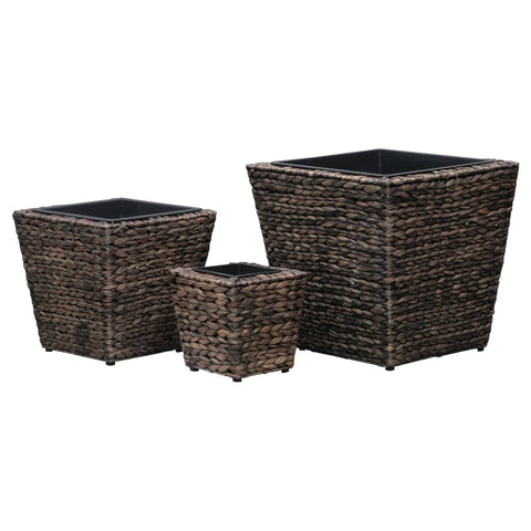 Raised Garden Beds Garden Raised Beds 3 Pcs Water Hyacinth Brown