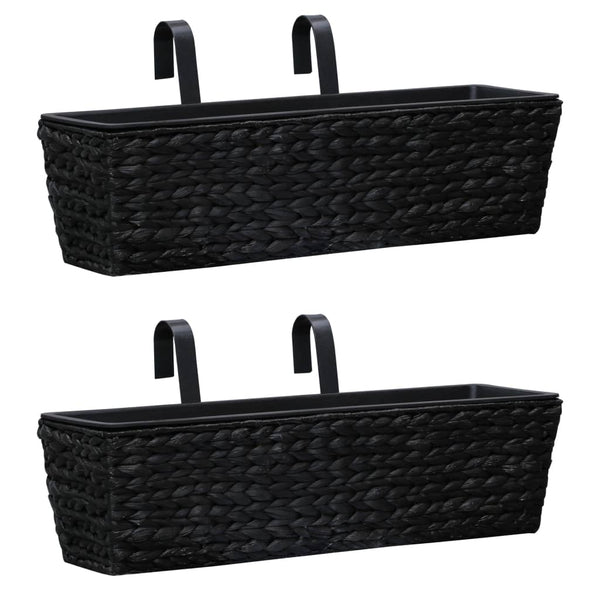 Raised Garden Beds Garden Planters 2 Pcs Water Hyacinth Black