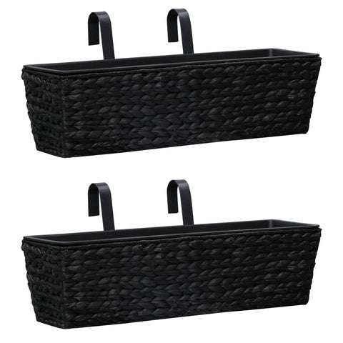 Raised Garden Beds Garden Planters 2 Pcs Water Hyacinth Black