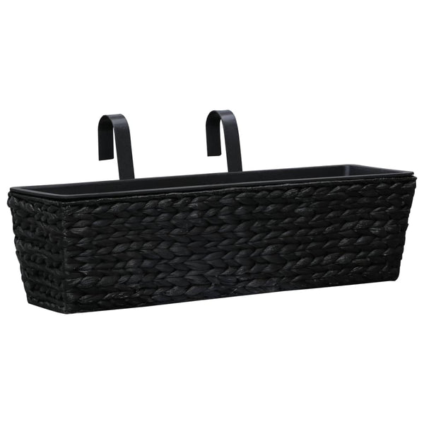 Raised Garden Beds Garden Planters 2 Pcs Water Hyacinth Black