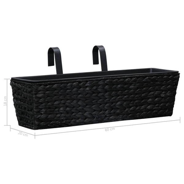 Raised Garden Beds Garden Planters 2 Pcs Water Hyacinth Black