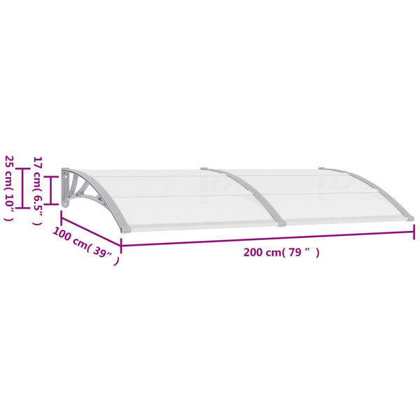 Awning & Canopy Parts Door Canopy Grey 200X100 Cm Pc