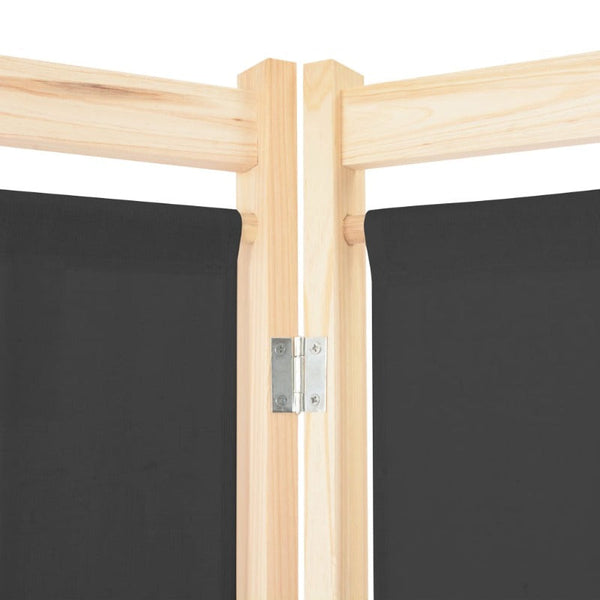 5-Panel Room Divider Grey 200X170x4 Cm Fabric