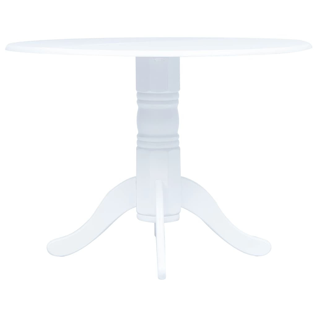 Dining Tables Dining Table White 106 Cm Solid Rubber Wood